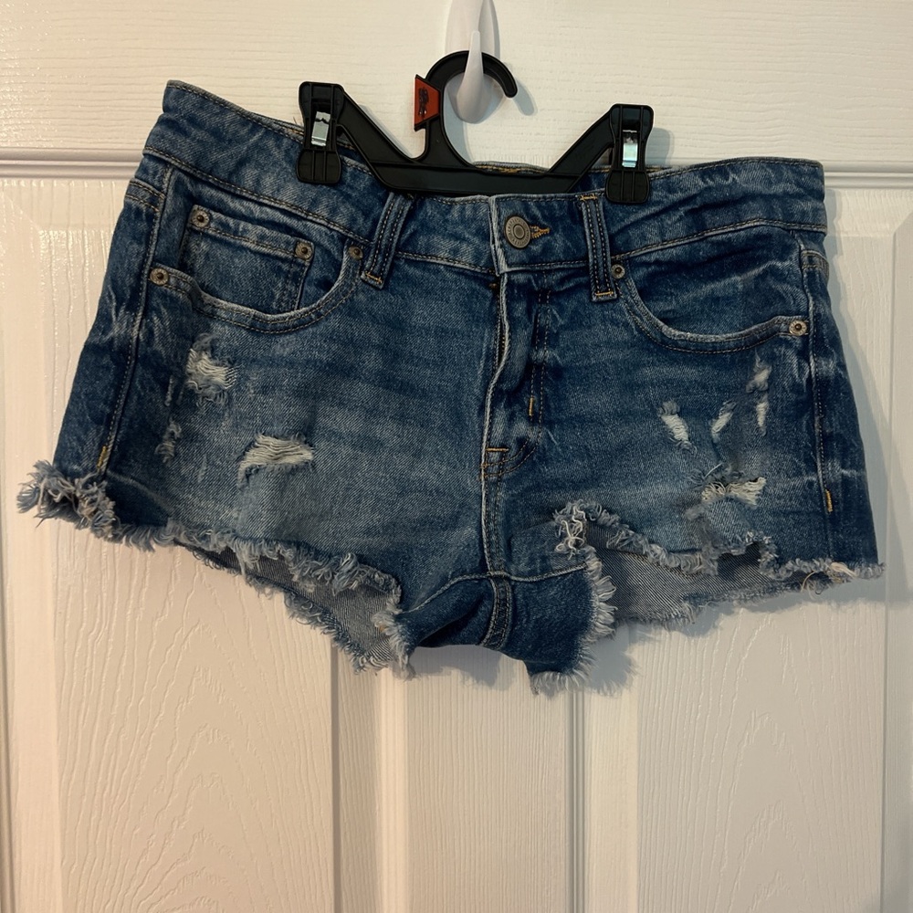 Aeropostale Blue Distressed Jean Shorts